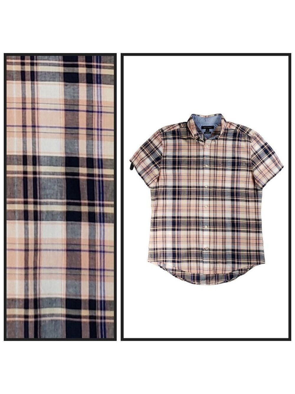 Tommy Hilfiger Men’s Plaid Button Down Shirt Large Regular Fit